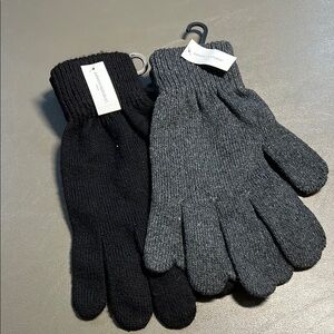 Men's Black and Gray Gloves by Banana Republic - Set of 2